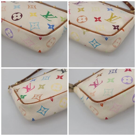 LOUIS VUITTON Multicolor Pochette Accessoires Pouch White M92649 Auth 120819 - Picture 16 of 16